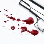 hand gun and blood