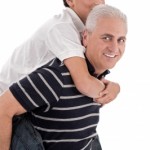 grandfather and grandson play