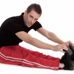 athlete stretching