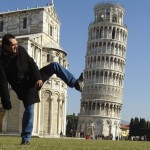 kicking leaning tower of pisa